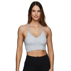 RBX Women's Ice Blue Seamless Jacquard Sports Bra